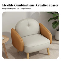 Curved Backless Settee with Pedestal Table Creamy aesthetic Commercial Furniture Soft and Comfortable adaptable Combination