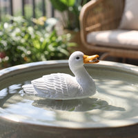 Buoyant Duck Outdoor Pond Ornament with Molded Feathers Compact Duck Decoy Statue for Water Gardens