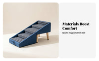 Upholstered Pet Stair Furniture Wooden Legpet Stair Legs Stairs Gentle Incline for Beside a Sofa