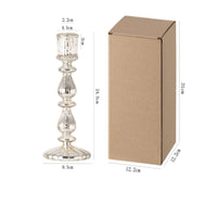 Ribbed Glass Candlestick Fluted Taper Glass Candle Holder Lustrous Finish Taper Candle Holder Tall Stem