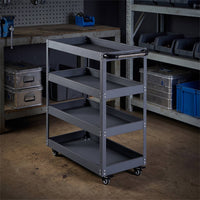 Four-Tier Utility Cart Multi-Purpose Metal Cart with Handle Space-Saving