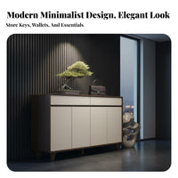 1 Piece Entryway Footwear Storage Unit Large Capacity Shoe Cabinet with Drawers Engineered Wood Multi-tier Organizer for Apartment Dwellers Suitable for Hallway Mudroom Living Room Home Decoration
