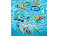 22 Pieces Pool Training Toy Set Fun Underwater Pool Diving Toys Diving Rings and Tubes for Kids