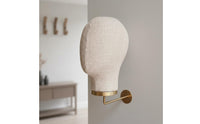Textured Hat Display Head Gold Metal Textile-Covered Head Display Round Mounting Plate Wall-Mounted Hat Stand