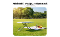 Multi-Purpose Adjustable Height Folding Table No Assembly Required Portable Laptop Desk Easy to Clean Small Space Foldable Table Rounded Corners for Students, Telecommuting Workers, Home Office, Bedroom, Dorm Room, Outdoor