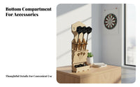 Wooden Rack Wood Storage Organizer Decorative Design Organizer for Man Cave, Bar, Garage