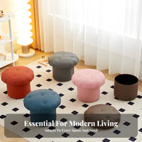 With Storage Function Mushroom-Shaped Seat Multi-Functional Mushroom Ottoman adaptable Use Small Stool space-saving Size for Children, Home Decorators, Living Room, Entryway, Bedroom, Playroom