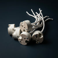 High Temperature Resistant Ceramic Lamp Holder with Wire, 2.5A Rated Current Halogen Bulb Holder for DIY Lighting, MR16 GU5 Connector Downlight
