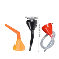 3 Pieces Plastic Funnel Set Rigid Refueling Funnel Funnels Wide-Mouth Space-Saving for DIYers, Garage