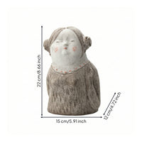 Girl Figurine Stylized Ceramic Figurine Hand-Painted Tabletop Sculpture for Interior Decorators, Art Collectors, Shelf, Living Room, Entryway