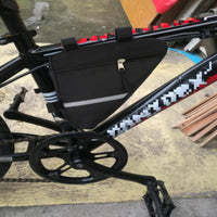 Reflective Strip Cycle Frame Triangle Bag Canvas Material Cycle Triangle Pouch Zipper Closure Bike Frame Bag Long-Lasting for Mountain Bikers