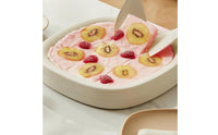 Rolled Ice Cream Maker with Scrapers Manual Rolled Dessert Maker Food-Grade Yogurt Frying Tray with Scrapers for Families, Parties
