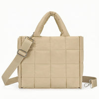 Puffer Tote Bag Adjustable Quilted Tote Bag Puffer Purse Detachable Versatile for Travelers, Everyday Use, Travel