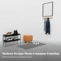 Durable Wood Construction Small Wooden Stool adaptable Upholstered Wooden Footstool Multifunctional Low Seat space-efficient Size for Children, Families, Office Workers, Living Room, Entryway, Bedroom, Bathroom