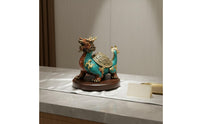 Good Luck Charm Copper Dragon Turtle Figurine Housewarming Gift Feng Shui Dragon Tortoise Hand-Cast Chinese Wealth Turtle Sculpture Lost-Modeling Casting for Business Owners, Collectors, Office, Desk, Study Room