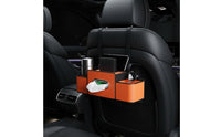 Vehicle Seat Back Organizer with Beverage Holder Holder Hanging Hooks Back Organizer Easy Installation Backseat Storage Box with Beverage Holder