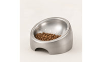 Tilted Pet Bowl Easy to Clean Stainless Steel Bowl Rustproof Cat Bowls for indoor, Puppies, Feeding Station