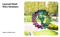 3D Metal Wind Weather Resistant Moving Garden Reflective Surface Metal Moving Sculpture for Bird Lovers, Patio, Porch, Balcony