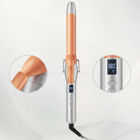 Ceramic Coating Curling Iron Anti-Scald Hair Curler with Clamp Adjustable Temperature Curling Wand Swivel Cord for Home Styling, Salon