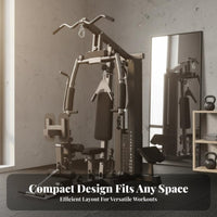 Complete Home Gym Sturdy Steel Frame Complete Gym Machine Adjustable Components Full Body Workout Machine