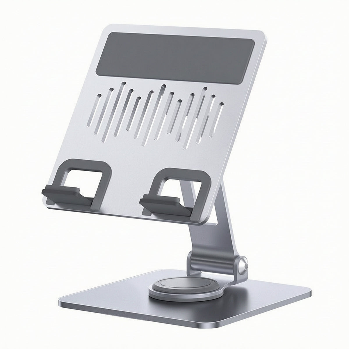Metal Desktop Stand with Folding Arm Heavy Strong Phone Holder with Rotating Base Holder Stand for Professionals, Students