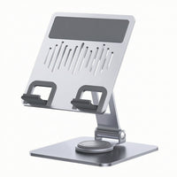 Metal Desktop Stand with Folding Arm Heavy Strong Phone Holder with Rotating Base Holder Stand for Professionals, Students
