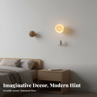 CE Certified Astronaut Moon Lamp Soft Ambient Radiance Astronaut Wall Lamp Modern Design Creative Cosmonaut Wall Light Nordic Design for Students, Parents, Adults, Bedroom, Playroom, Nursery, Hallway