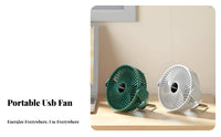 Quiet Operation Portable Hanging Fan Adjustable Speed Rechargeable Mini Fan Hands-Unrestricted Use for Students, Travelers, Dorm Room