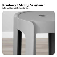 Modern Minimalist Design Stackable Plastic Stool Space-Saving Backless Chair Easy to Clean Seating Furniture No Assembly Required for Families, homeowners, Students, Small Apartments, Dining Room, Kitchen, Office