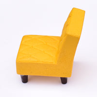 Zakka Mini Retro Striped Sofa Chair & Table Resin Figurine for Dollhouse & Desktop Decor