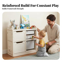 Large Capacity Multi-Bin Storage Rack Colorful Design Multi-Bin Shelf Removable Bins Toy Organizer sturdy Construction for Toddlers, Parents, educators, Playroom, Nursery, Kindergarten, Classroom