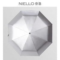 UPF 50+ Double-Layer Titanium Silver Sun Umbrella for UV Protection