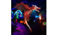 Inflatable Dragon with LED Glowing Inflatable Dragon with Lights Outdoor Halloween Decoration for Yard
