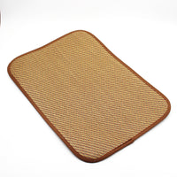 Pet Cooling Mat for Dogs and Cats - Breathable Straw Weave Pad for Kennels and Beds