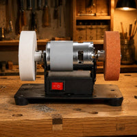 Metal Housing Two-wheelWheel Bench Grinder Black Base Electric Bench Grinder Multi-Purpose Benchtop Sander Red Switch for Workbench