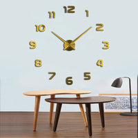 Large Acrylic DIY Wall Clock with 3D Numbers for Living Room Decor
