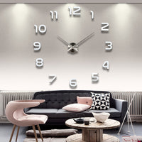 Large Acrylic DIY Wall Clock with 3D Numbers for Living Room Decor