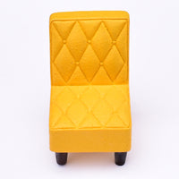 Zakka Mini Retro Striped Sofa Chair & Table Resin Figurine for Dollhouse & Desktop Decor