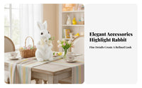 Easter Bunny Decoration Mossy Appearance Artificial Foliage Hare Statue Holiday Themed Foliage Hare Statue for Garden, Home