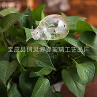 Automatic Self-Watering Glass Animal Plant Waterer for DIY Crafts