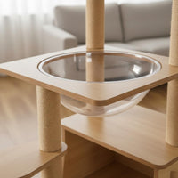 Stable and Sturdy Feline Tree with Scratching Posts Clear Capsule Bed Multi-Level Feline Tree Pet Furniture for Cats, Kittens, Indoor
