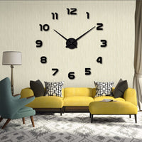 Large Acrylic DIY Wall Clock with 3D Numbers for Living Room Decor