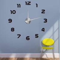 Large Acrylic DIY Wall Clock with 3D Numbers for Living Room Decor