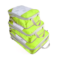 Travel Compression Packing Cubes Set - 3-Piece Waterproof Luggage Organizers for Clothes