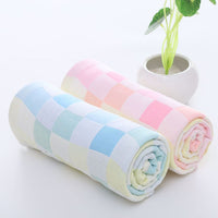 Double-Layer Cotton Plaid Sports Towel for Gym and Outdoor Activities