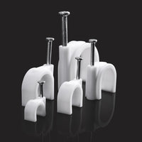 Round Cable Clips with Steel Nails for Wire Management