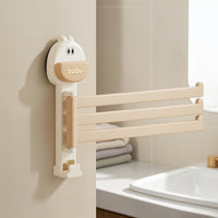 Duck Towel Rack 3-Bar Towel Rack with Suction Cup Wall-Mounted Organizer for Renters, Washroom, Laundry Room, Rv