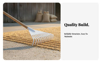 Wooden Handle Rake Versatile Head Rake Strong & Flexible Tines for Farm
