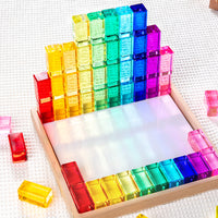 Light Shadow Building Blocks Cube - 5cm Translucent Acrylic Educational Toy for Kids
