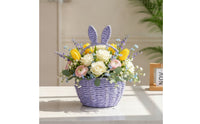 Safe Woven Basket with Liner Cute Rabbit Ear Basket Natural Sturdy for Table Decor